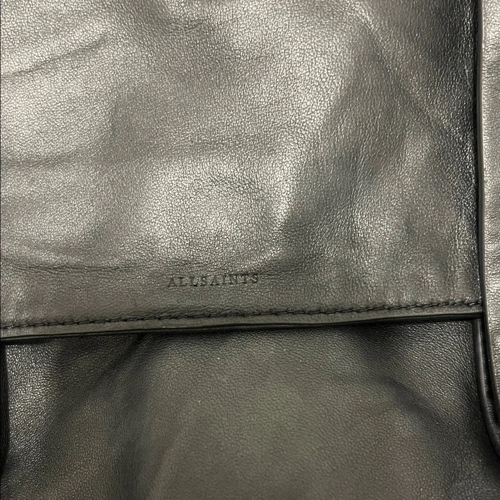 Black Leather Backpack Shoulder Bag - Unbranded